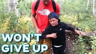 NEVER NEVER GIVE UP | SON MAKES IT TO 9,000FT ON HIS OWN | INSPIRING CLIMB | DAD WILL YOU CARRY ME?