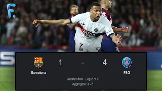 psg vs barcelona 4-1 highlights & all goals 2024 -mbappe brace eliminates barcelona🔥