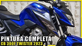 PINTURA CB 300F TWISTER 2023 AZUL GRAFITE - FAIXAS NA TINTA