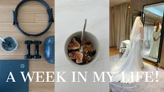 week vlog: work, workouts, cooking at home, first wedding dress appointment!