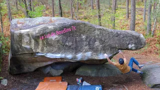 finally my first 7c in fontainebleau 🤩  / Le Lot de Boudins 7c ( Franchard Isatis )