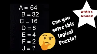 A=64 B=32 C=16 D=8 E=4 F=2 J=? !! Can you solve this logical puzzle within 5 seconds?