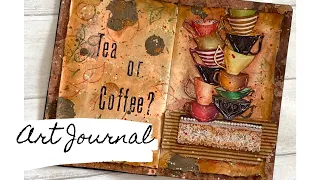 Mixed Media Art Journal with ElenaZinski Art Digital Stamps