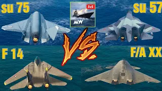 Su-75 Checkmate VS Su-57-B Felon VS F 14 Tomcat VS F/A XX - Modern Warships