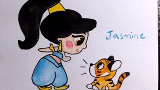 cute princess walt Disney Jasmine painting , Aladdin's wife | aladdin