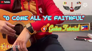 O COME ALL YE FAITHFUL- GUITAR TUTORIAL FOR BEGINNERS (short version)w/ lyrics & guitar chords