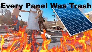 Work Vlog - Replacing Burnt Up Solar Panels With No Warranty