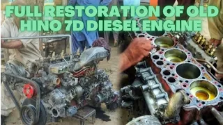 Complete Rebuild & Repair of an Old HINO 7D 6 Cylinder Diesel Engine Overhauling