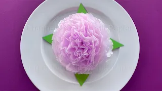 Napkin folding: Rose 🌹 How to make a paper flower! 💜💜💜