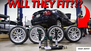 Can you fit aggressive wheels and tires on a BMW 335i??? (E90)