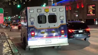 EMS MIDWOOD VOLUNTEER AMBULANCE RESPONDING ON WEST SIDE HIGHWAY IN HELL’S KITCHEN, MANHATTAN, NYC.