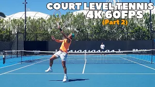 Rafael Nadal Court Level Practice Part 2 | Carlos Moya & Marc Lopez 2022 Aus Open (4K 60FPS)