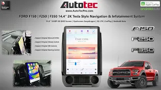 FORD F150 (SYNC 2) 14.4" HD Tesla Style Navigation CarPlay Android Auto WIFI GPS LTE