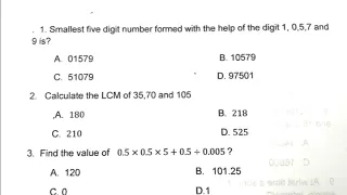 Navodaya Vidyalaya Class 6th model paper   2021 Math Part 82 navodaya Vidyalaya entrance Exam 2021