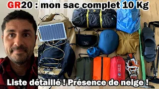 GR20 : mon SAC À DOS de 10 Kg