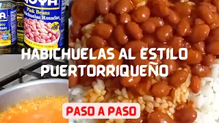 Como Hacer habichuelas (Frijoles) Guisadas Al Estilo Puertorriqueño! Paso a Paso/ Glory Collazo