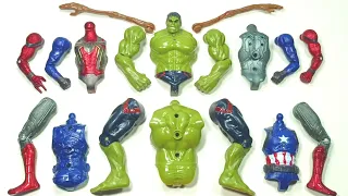 merakit mainan Hulk smash vs captain America vs Spiderman vs siren head ~ Avengers