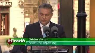 28 03 2014 Szabadka: Orbán Viktor leleplezte Kosztolányi Dezső szobrát