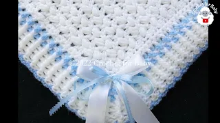 Simply gorgeous! A crochet baby blanket pattern LEFT HAND TUTORIAL crochet bean stitch baby set