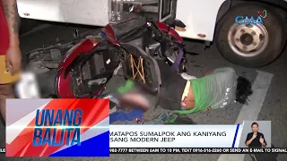 Rider, sugatan matapos sumalpok ang kaniyang motorsiklo sa isang modern jeep | UB