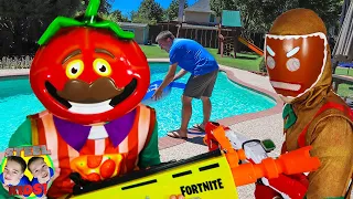 FORTNITE Skins SNEAK ATTACK In Real Life! | Steel Kids