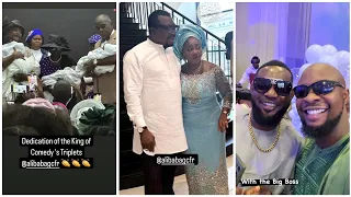 Ali Baba & his wife ,welcome & dedicate triplets after over 20 years of marriage,Ay,others present.