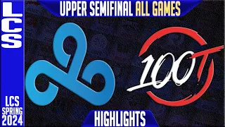 C9 vs 100 Highlights ALL GAMES | LCS Spring 2024 Playoffs Upper Semi-final | Cloud9 vs 100 Thieves