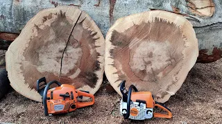 Husqvarna 346xp vs. Stihl MS 250 (same bar & chain)