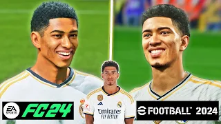 EA SPORTS FC 24 vs eFootball 2024 - Real Madrid Player Faces vs Real Life | Fujimarupes