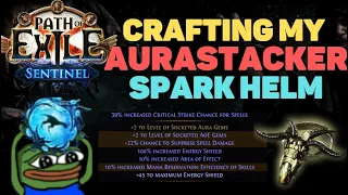 How I Crafted My Spark Aurastacker Helmet (Spell Suppression Hubris) [Path of Exile 3.18 Sentinel]