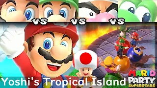 Mario Party Superstars Mario vs Luigi vs Wario vs Yoshi in Yoshi's Tropical Island