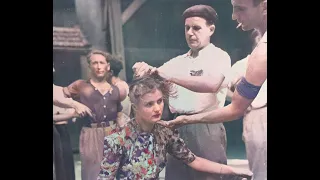 The Untold Story of Women Collaborators in WWII.  Scenes in France 1944  AI Color enhanced 2k 50fps