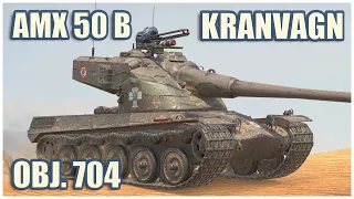 AMX 50 B, Kranvagn & Object 704 • WoT Blitz Gameplay