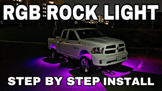 DODGE RAM ROCK LIGHT INSTALL: Step by step install of RGB Bluetooth rock lights. #rocklights