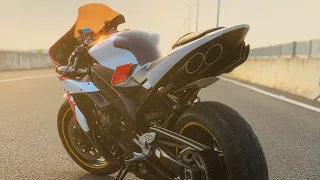 Yamaha R1 TOCE exhaust -beautiful - looklike MotoGP sound - very sexy sound - loud Yamaha R1 exhaust