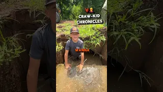 CRAW-KID CATCHES FISH BY HAND 🦞👋#fishing #crawfish #louisiana #crawfishboil #farmlife