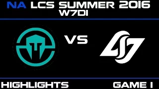 IMT vs CLG Game 1 highlights W7D1 NA LCS 2016 Immortals vs Counter Logic Gaming   CLG vs IMT   LCS L