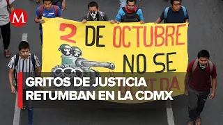 Así avanza la marcha en conmemoración de los 55 años de la Matanza de Tlatelolco