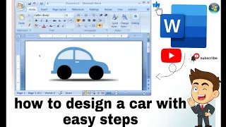 Car In MS-Word | Shapes Work | Use of Shapes | #msword #design #creative #education #shape