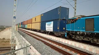 WORLD FIRST ELECTRIC DOUBLE STACK CONTAINER TRAIN (INAUGURAL TRAIN RUN)WDFC