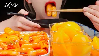 REAL MUKBANG | SPICY TTEOKBOKKI EATING CHALLENGE | SWEET PEACH ASMR | SATISFYING ASMR MUKBANG | JINA