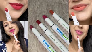 NEW Mamaearth Moisture Matte Long Stay Lipstick NEW shades Swatches | Review | Demo