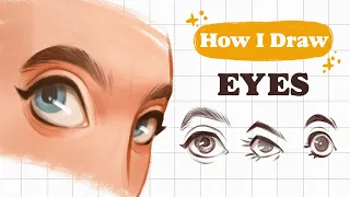 How I DRAW EYES step by step | Mistakes & tips | Procreate | 👽