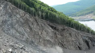 Экспедиция к оползню - падающие камни