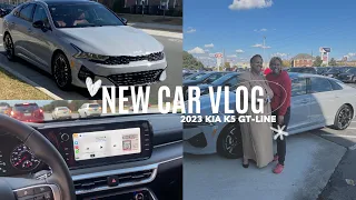 VLOG | COME WITH ME TO GET A BRAND NEW CAR | 2023 Kia K5 GT-Line: Wolf Grey with Red Interior
