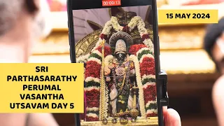 வசந்த உற்சவம் நாள் 5 | Sri Parthasarathy Perumal Vasantha Utsavam | Thiruvallikeni Divya Desam