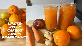 Carrot, Orange, Lemon, Apple, Ginger Juice | Immune-boosting for better eyesight & glowing skin