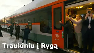 Iš Vilniau į Rygą pirmas reisas naujas traukinio maršrutas su išskirtiniais keleiviais