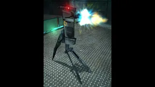 hl2 but the timeline is destroyed by a turret from the previous level