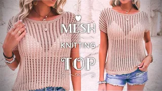 ТАК ВЫ НИКОГДА 🔥 НЕ ВЯЗАЛИ!!!💥 КРАСИВЕЙШАЯ СЕТКА для ТОПА "HOLLYWOOD" KNITTING LACE TOP